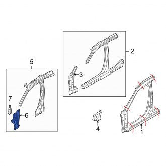 New OEM Left Inner Body A-Pillar Fits, 2010-2012 Ford Fusion - Part # 8E5Z5402039A