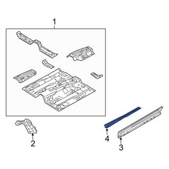 New OEM Left Floor Side Rail Fits, 2006-2012 Ford Fusion - Part # 6E5Z5410062B