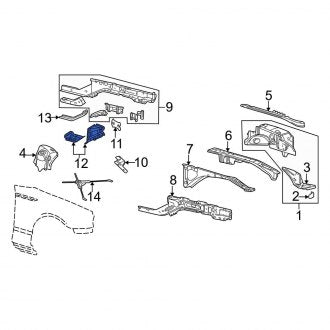 New OEM Front Right Frame Stiffener Fits, 2002-2005 Ford Thunderbird - Part # YW4Z54101A72AA