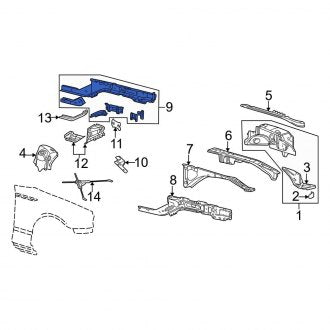 New OEM Front Left Inner Frame Side Member Fits, 2002-2005 Ford Thunderbird - Part # 3W4Z5410009AA