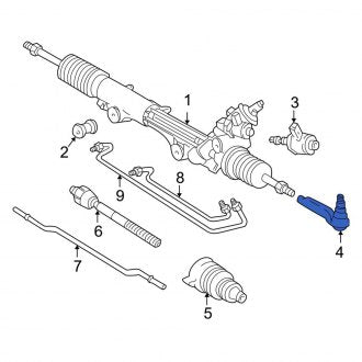 New OEM Left Inner Steering Tie Rod End Fits, 2002 Ford Thunderbird - Part # XW4Z3A131CA