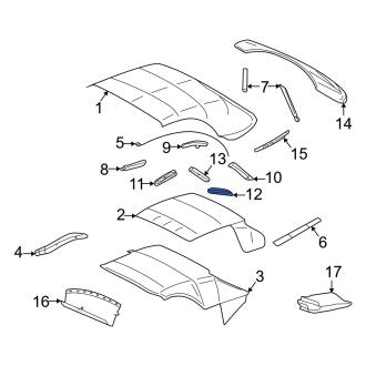 New OEM Center Right Convertible Top Seal Clip Fits, 2002-2005 Ford Thunderbird - Part # 1W6Z7651560AA