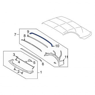 New OEM Roof Bow Fits, 2002-2005 Ford Thunderbird - Part # 1W6Z7651274AA