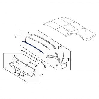 New OEM Roof Bow Fits, 2002-2005 Ford Thunderbird - Part # 1W6Z7651269AA