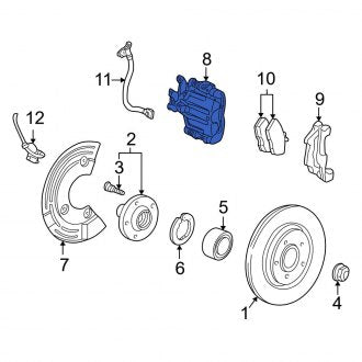 New OEM Rear Right Disc Brake Caliper Fits, 2002-2005 Ford Thunderbird - Part # 1W4Z2552AB
