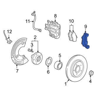 New OEM Rear Disc Brake Caliper Bracket Fits, 2002-2003 Ford Thunderbird - Part # 1W4Z2B511AA