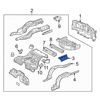 New OEM Rear Right Floor Extension Fits, 2002-2005 Ford Thunderbird - Part # 1W6Z7611250AA