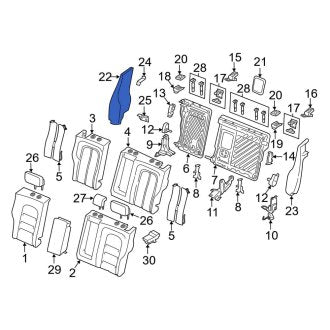 New OEM Rear Right Seat Back Bolster Assembly Fits, 2017-2020 Lincoln Continental - Part # GD9Z5466892BA
