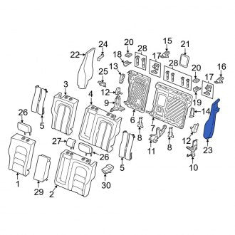 New OEM Rear Left Seat Back Bolster Assembly Fits, 2017-2020 Lincoln Continental - Part # GD9Z5466893AD
