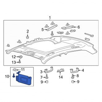 New OEM Right Sun Visor Fits, 2017-2020 Lincoln Continental - Part # GD9Z5404104AA