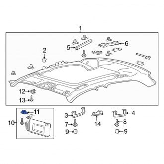 New OEM Right Sun Visor Fits, 2017-2020 Lincoln Continental - Part # GD9Z5404104DA