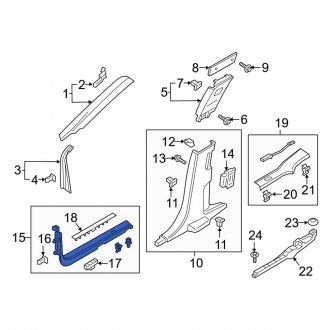 New OEM Rear Left Door Sill Plate Fits, 2017-2020 Lincoln Continental - Part # GD9Z5413229DB