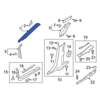 New OEM Left Body A-Pillar Trim Panel Fits, 2017-2020 Lincoln Continental - Part # GD9Z5403599AE