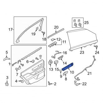 New OEM Rear Right Door Panel Insert Fits, 2017-2020 Lincoln Continental - Part # GD9Z54275A36VB