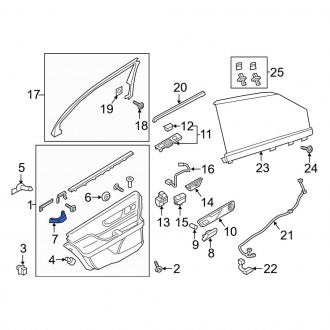 New OEM Front Left Inner Interior Door Handle Fits, 2017-2020 Lincoln Continental - Part # GD9Z5422601AF