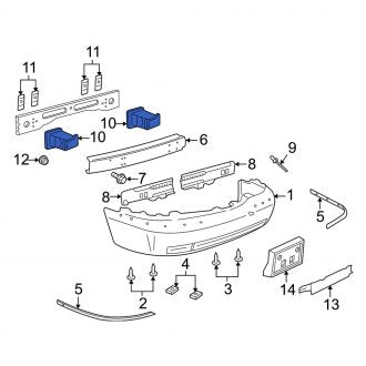 New OEM Left Bumper Impact Bar Bracket Fits, 2007-2011 Lincoln Town Car - Part # 7W1Z17753A