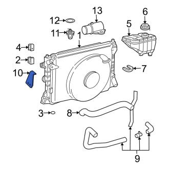 New OEM Right Radiator Mount Bracket Fits, 2006-2011 Lincoln Town Car - Part # 6W1Z8052A