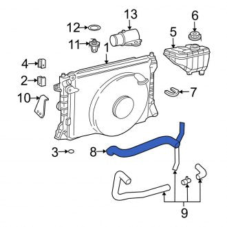 New OEM Upper Radiator Coolant Hose Fits, 2003-2005 Lincoln Town Car - Part # 3W1Z8260AA