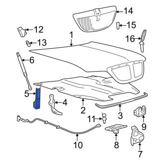 New OEM Front Left Hood Hinge Bracket Fits, 1998-2011 Lincoln Town Car - Part # XW1Z16A602AA