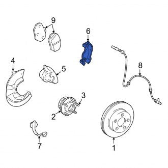 New OEM Front Right Disc Brake Caliper Bracket Fits, 2003-2011 Lincoln Town Car - Part # 3W1Z2B293AA