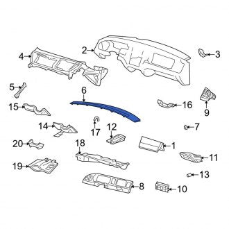 New OEM Dashboard Air Vent Trim Fits, 2006-2011 Lincoln Town Car - Part # 6W1Z54044E82AC