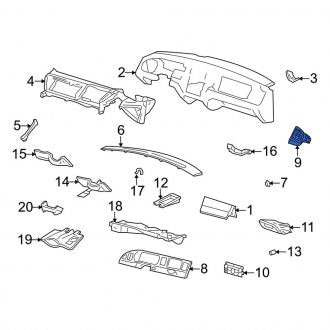 New OEM Instrument Panel Cover Fits, 2006-2011 Lincoln Town Car - Part # 6W1Z5404338AD