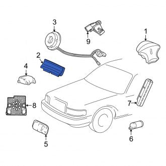 New OEM Upper Instrument Panel Air Bag Fits, 2005-2011 Lincoln Town Car - Part # 6W1Z54044A74AA
