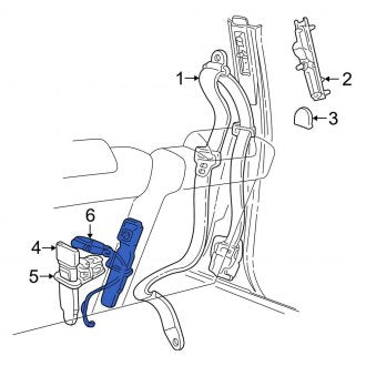 New OEM Front Center Right Seat Belt Fits, 2005-2008 Lincoln Town Car - Part # BW7Z5461200CC