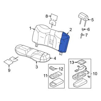 New OEM Rear Seat Back Cushion Fits, 2006-2011 Lincoln Town Car - Part # 8W1Z54672A18A