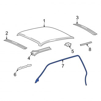 New OEM Right Roof Panel Weatherstrip Fits, 2001-2011 Lincoln Town Car - Part # 4W1Z5451822AA