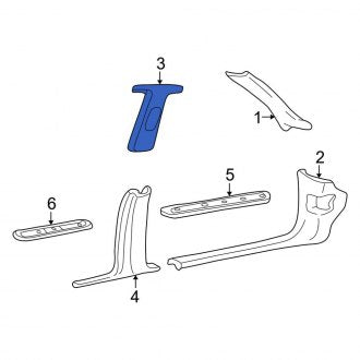 New OEM Right Upper Door Pillar Post Trim Set Fits, 2008-2011 Lincoln Town Car - Part # 7W1Z5424356AC
