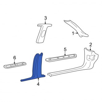 New OEM Right Lower Door Pillar Post Trim Set Fits, 2003-2005 Lincoln Town Car - Part # 3W1Z5424346BAB