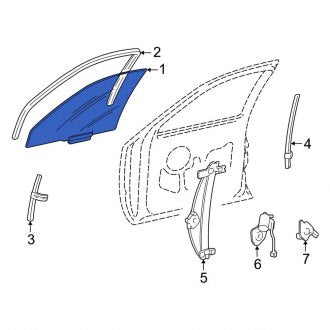 New OEM Rear Right Rearward Door Glass Fits, 2003-2011 Lincoln Town Car - Part # 4W1Z5425766DA