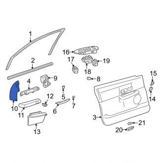 New OEM Front Left Door Mirror Cover Fits, 2003-2011 Lincoln Town Car - Part # 3W1Z17K709BAA