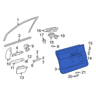 New OEM Rear Right Inner Door Interior Trim Panel Fits, 2010-2011 Lincoln Town Car - Part # AW1Z5427406AE