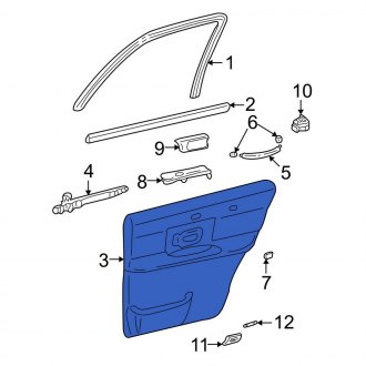 New OEM Rear Right Inner Door Interior Trim Panel Fits, 2010-2011 Lincoln Town Car - Part # AW1Z5427406CC