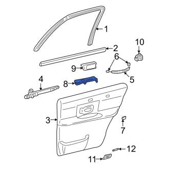 New OEM Rear Right Door Window Switch Bezel Fits, 2009-2011 Lincoln Town Car - Part # AW1Z14528AB