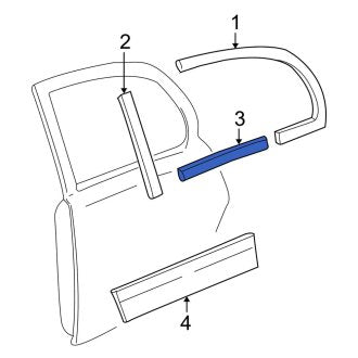 New OEM Rear Right Outer Door Window Belt Weatherstrip Fits, 2003-2011 Lincoln Town Car - Part # 3W1Z5425596AA