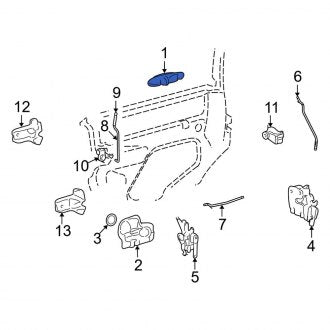 New OEM Rear Left Outer Exterior Door Handle Fits, 2003-2011 Lincoln Town Car - Part # 6W1Z5426605AB