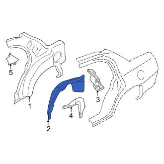 New OEM Rear Right Inner Wheel Housing Side Panel Fits, 2003-2011 Lincoln Town Car - Part # 3W1Z5427886AA
