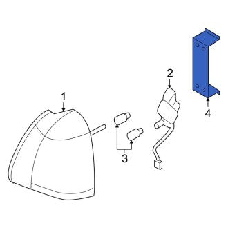 New OEM Right Tail Light Bracket Fits, 2003-2005 Lincoln Town Car - Part # 3W1Z13A004AA
