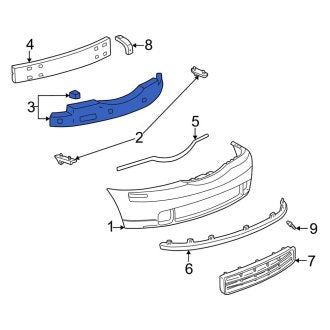 New OEM Front Bumper Impact Absorber Fits, 2000-2002 Lincoln LS - Part # XW4Z17754AA