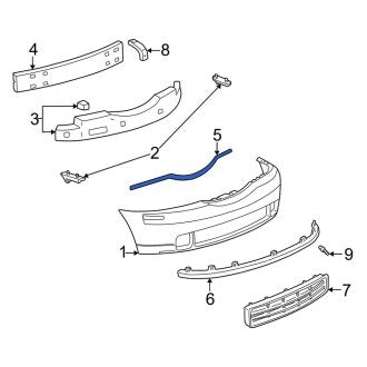 New OEM Front Bumper Trim Fits, 2000-2002 Lincoln LS - Part # XW4Z17C829AA