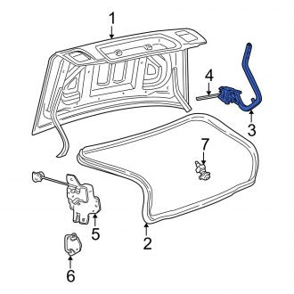 New OEM Rear Left Deck Lid Hinge Fits, 2000-2006 Lincoln LS - Part # 3W4Z5442701AB