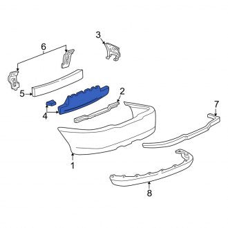 New OEM Rear Bumper Impact Absorber Fits, 2000-2002 Lincoln LS - Part # XW4Z17787AA