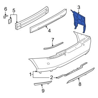 New OEM Rear Right Bumper Cover Reinforcement Fits, 2000-2006 Lincoln LS - Part # XW4Z17D942AA