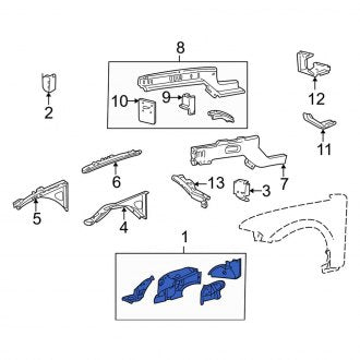 New OEM Front Right Fender Apron Assembly Fits, 2000-2006 Lincoln LS - Part # YW4Z16054BA