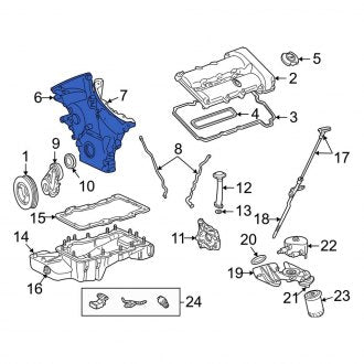 New OEM Engine Timing Cover Fits, 2003-2005 Lincoln LS - Part # 3W4Z6019AA