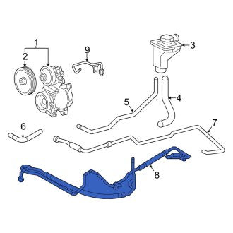 New OEM Lower Power Steering Pressure Hose Fits, 2000-2001 Lincoln LS - Part # XW4Z3A719BA
