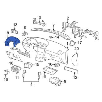 New OEM Instrument Cluster Bezel Fits, 2000-2002 Lincoln LS - Part # XW4Z54044D70AAC